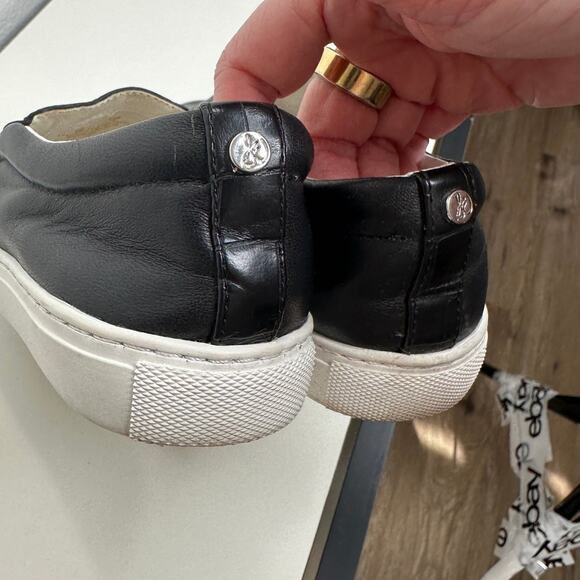Sam Edelman Black Leather White Base Slip On Shoe 5 - Picture 13 of 15